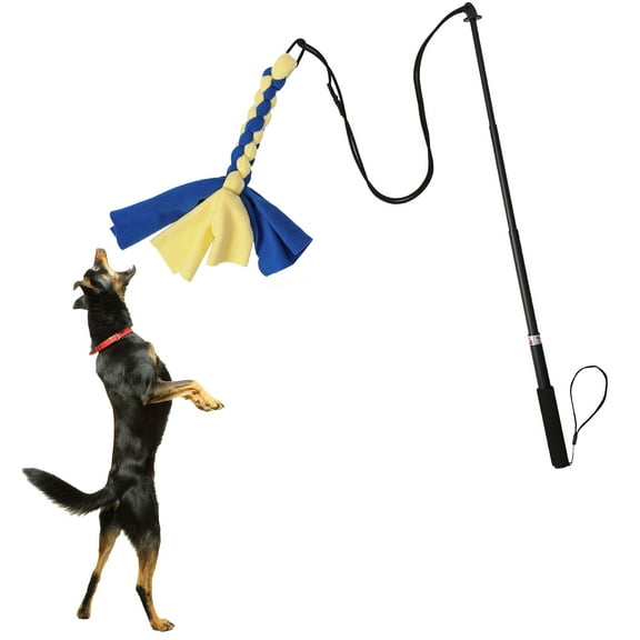 Duuclume Flirt Pole for Dogs Interactive Dog Toys, Extended Teaser Wand with Lure Rope Toy