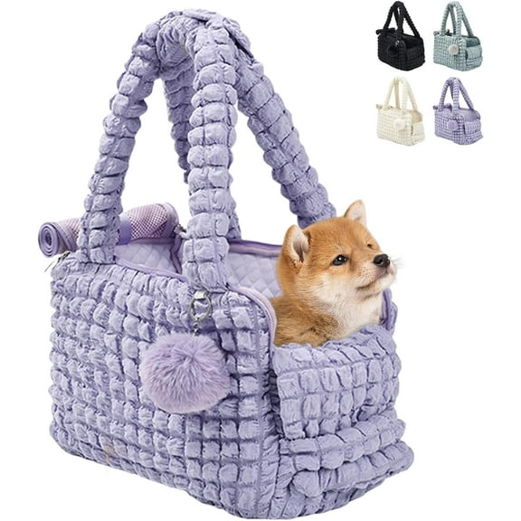 Duuclume Lightweight Pet Tote Bag Carrier, Mesh Top Puppies Purse for Cat and Small Dog Max 15 lbs Purple