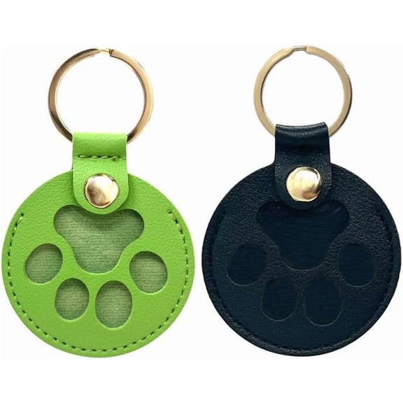 Duuclume Pet Hair Keepsake Bag Keychain, 2 Pcs Pet Nail Storage Pouch Fur Memorial Keyring for Pet Commemorative(Black and Green)