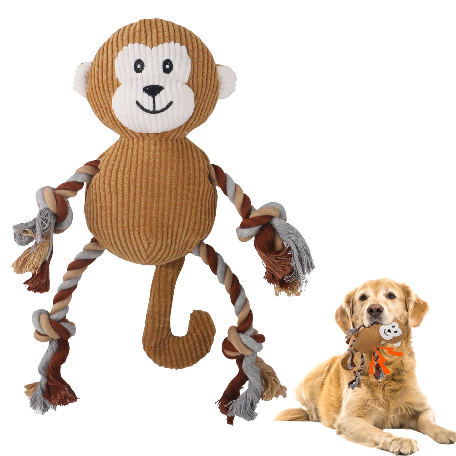 Rope Dog Toys To Keep Them Busy, Plush Tug Of War Interactive Dog Toys