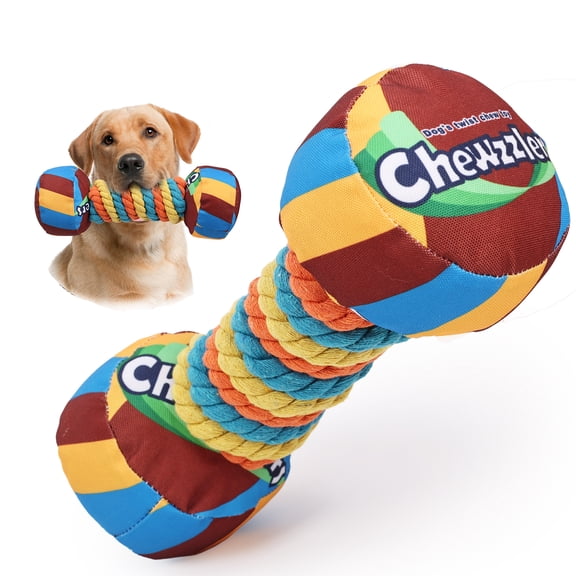 Duuclume Tough Dog Chew Toy, Squeaky Dumbbell Toy Interactive Toys for Medium Large Dogs