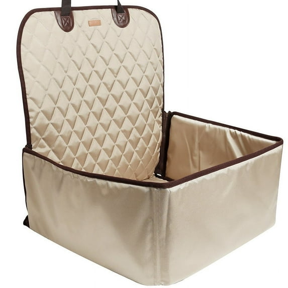 Duuclume Dog Car Seat Cover for Front Seat, Waterproof Cars Seat Protector,Travel Dog Booster Seat Beige