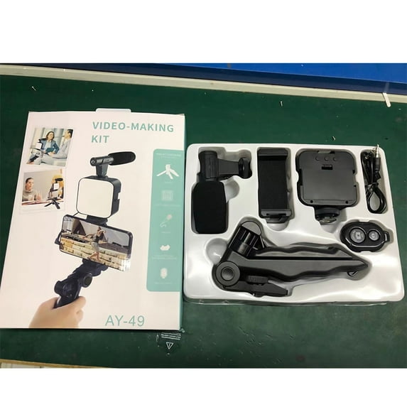 Duulaya Microphone Internet Celebrity Live Fill Light Handheld Video Light Desktop Wireless Live Lamp