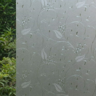 Duulaya Window Privacy Film, No-Adhesive Static Decorative Window Film, Frosted Stained Glass Window Cling Design