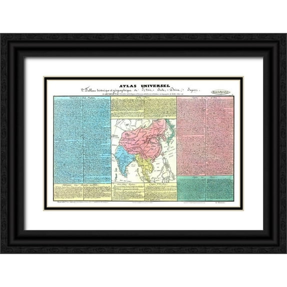 Duval 32x22 Black Ornate Wood Framed with Double Matting Museum Art Print Titled - Chinese Empire - Duval 1834