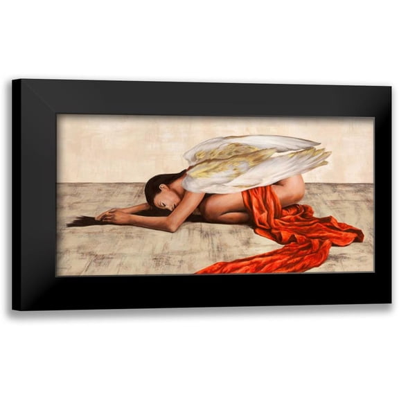 Duval, Sonya 14x9 Black Modern Framed Museum Art Print Titled - Reclined Angel (detail)