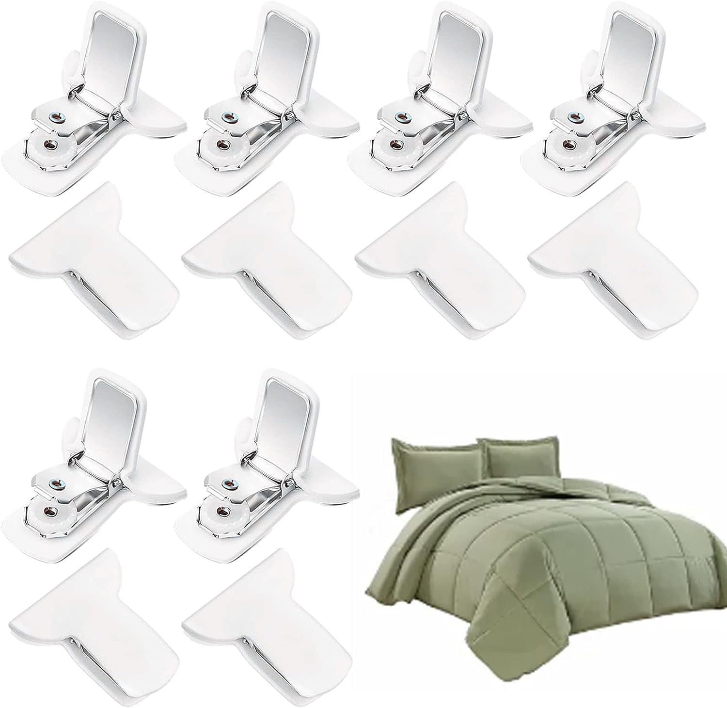 Duvet Clips,Padded Comforter & Quilt Clips White Quilt Clips Prevent