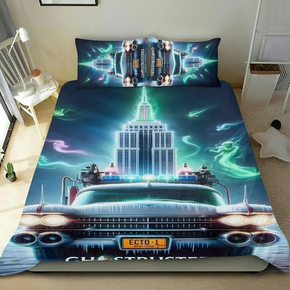 Duvet Cover 3 Piece Bedding Set Ghostbusters Frozen Empire ,Teens Comforter Cover Set Super Soft Duvet Cover with 2 Pillowcase Full: 80"x90"