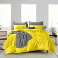 thumbnail image 1 of Full/Queen Size Duvet Covers Egyptian Cotton 600 Thread Count Soft and Smooth All Season Duvet Cover 3 Piece (1 Duvet Cover + 2 Pillow Cases) Yellow Solid with Zipper Closure, 1 of 5