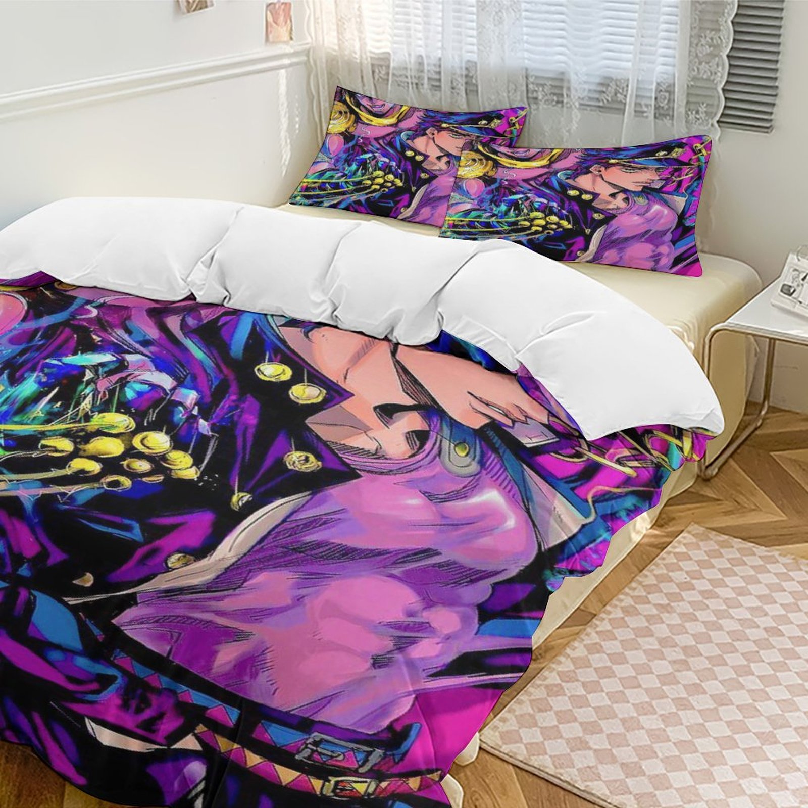 Duvet Cover 3 Piece JoJo's Bizarre Adventure Bedding Set,Teen Comforter