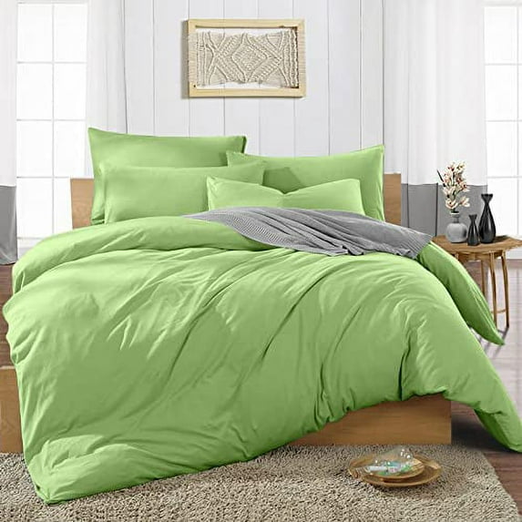 Duvet Cover 3 Piece Set,400 Thread Count,100% Egyptian Cotton, Luxurious Soft & Durable,Zipper Closure Duvet Quilt Comforter Covers - Sage Solid, Full Size.