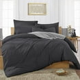 thumbnail image 1 of Duvet Cover 5 Piece Set,400 Thread Count,100% Egyptian Cotton, Luxurious Soft & Durable,Zipper Closure Duvet Quilt Comforter Covers - Dark gray Solid, Super King Size., 1 of 4