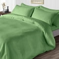 thumbnail image 1 of Duvet Cover 5 Piece Set,400 Thread Count,100% Egyptian Cotton, Luxurious Soft & Durable,Zipper Closure Duvet Quilt Comforter Covers - Sage Stripe, Cal King Size., 1 of 4