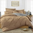 thumbnail image 1 of Duvet Cover 5 Piece Set,400 Thread Count,100% Egyptian Cotton, Luxurious Soft & Durable,Zipper Closure Duvet Quilt Comforter Covers - Taupe Solid, Super King Size., 1 of 4