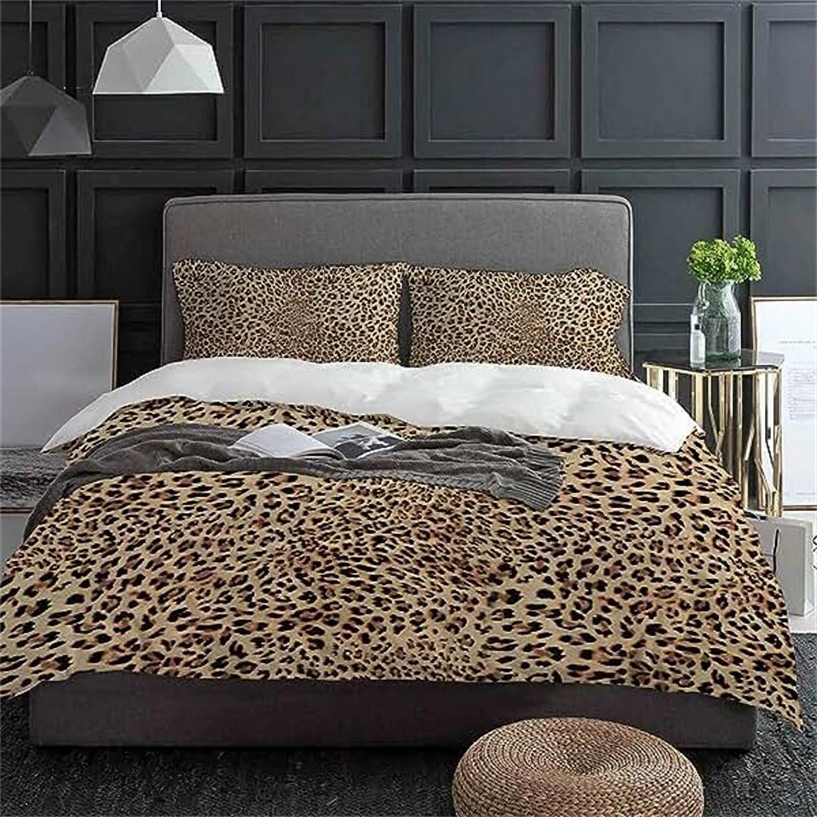 Duvet Cover Cheetah Print Wild Animal Theme Bedding Leopard Bedding Sets Brown Linens Bed King