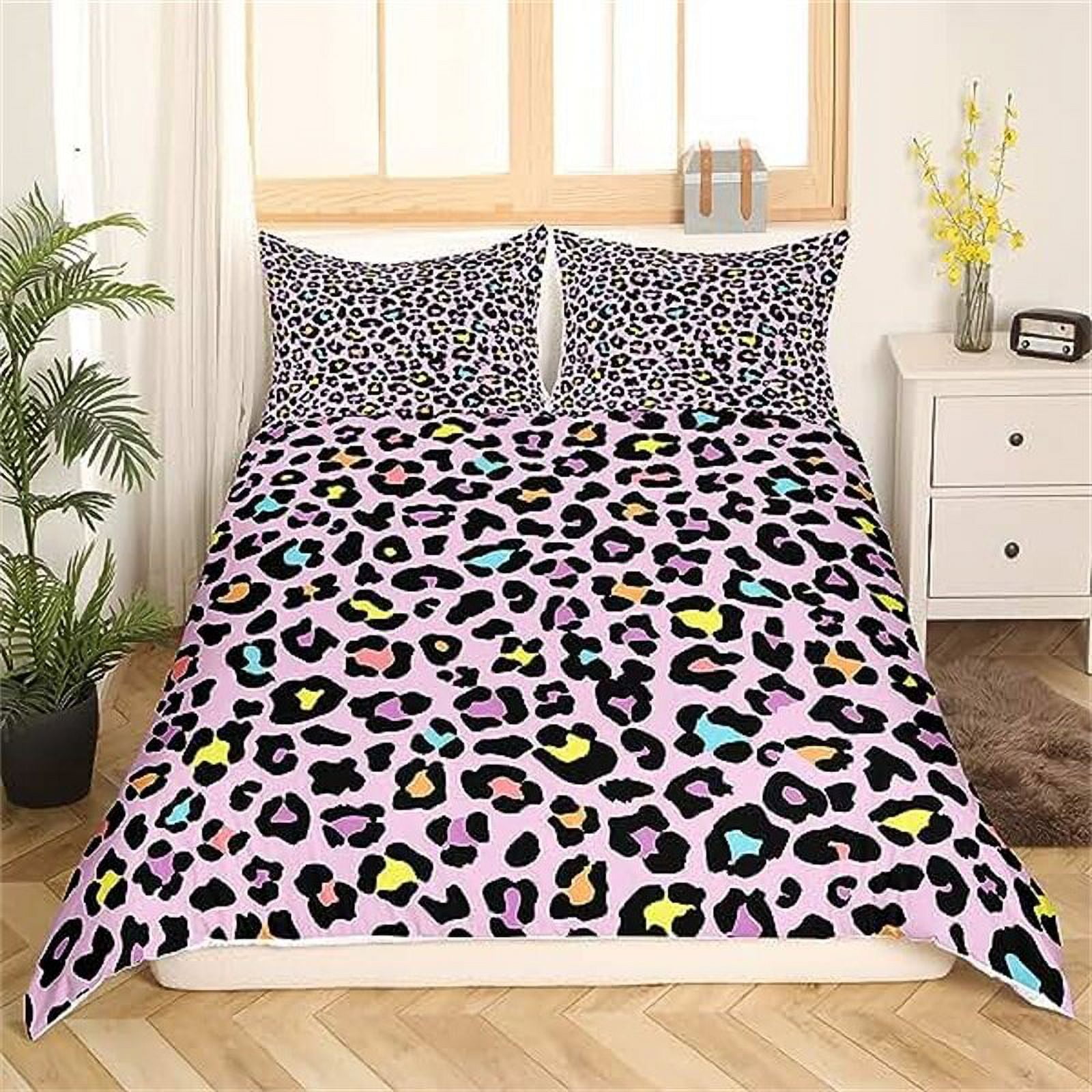 Duvet Cover Cheetah Print Wild Animal Theme Bedding Leopard Bedding Sets Brown Linens Bed King