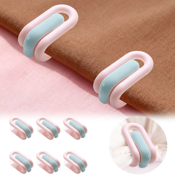 Duvet Cover Clips Secure Quilt Fixer Bedding Clamps For Blankets And Cushions Movement Proof Fastener Design Easy Use Home Textile Accessories 6PCS
