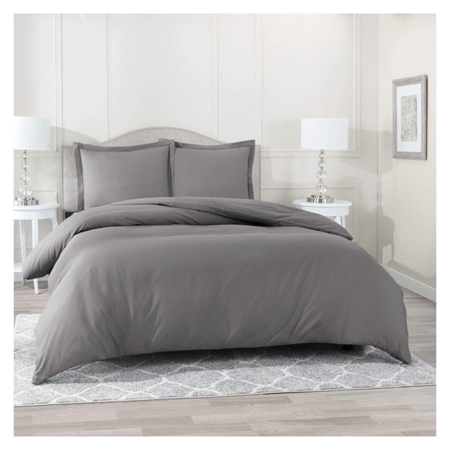 Duvet Cover Dark Grey Duvet Cover Size With Button Closure, 100