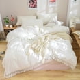 thumbnail image 1 of Lanpei Bohemian 3-Pieces White Tassel Ruffle Duvet Bedding Sets, Full, 1 of 7