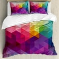 thumbnail image 1 of Duvet Cover King Colorful Abstract Geometric Pattern with Triangles Polygon and Other Shapes Polyester Quilt Cover, 1 of 5