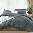 thumbnail image 1 of Duvet Cover King Size - 3 Piece with Zipper Closure - 1 Comforter Cover 104X90 Inches & 2 Pillow Shams 20X36 Inches (Pack of 8, Grey) Comforter Not Included, 1 of 8