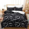 thumbnail image 1 of Duvet Cover & Pillow Cases Animal Print Dinosaur Pattern 3 Pieces Dragon Comfy Queen Size Comforter Bedding Bed Set for Bedroom, 1 of 5