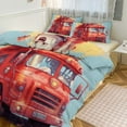 Duvet Cover Queen Size Fire Engine Car Truck 3 Pcs Duvet Cover Set