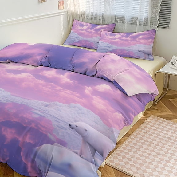 Duvet Cover Queen Size Glacier 3 Pcs Duvet Cover Set Bedding Sets Queen Soft Breathable