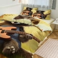 thumbnail image 1 of Duvet Cover Queen Size Raccoon Playing Guitar 3 Pcs Duvet Cover Set Bedding Sets Queen Soft Breathable, 1 of 6