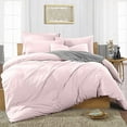 thumbnail image 1 of Duvet Cover Set 3 Piece, 100% Egyptian Cotton Extra Soft & 400 Thread Count, Zipper Closure and Quilts Cover Set, Cool and Breatheable Bedding Sets Pink Solid, Super King Size., 1 of 4