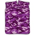 Duvet Cover Set,3 Pieces Purple Camouflage Comfort Home Bedding Teens
