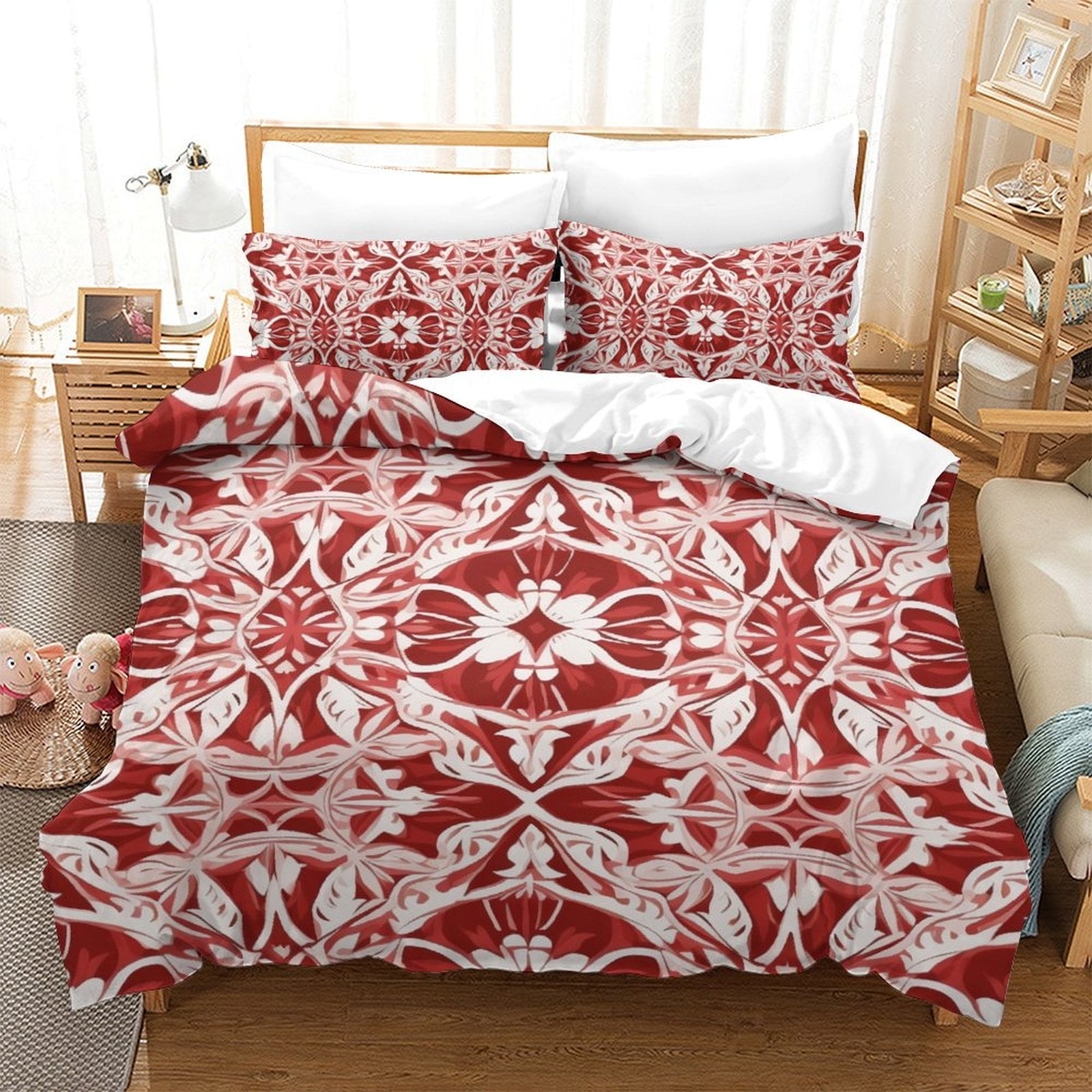 Duvet Cover Set Abstract Pattern Printed Bedspreads Girl Woman Skinfriendly Bedding Suit,King