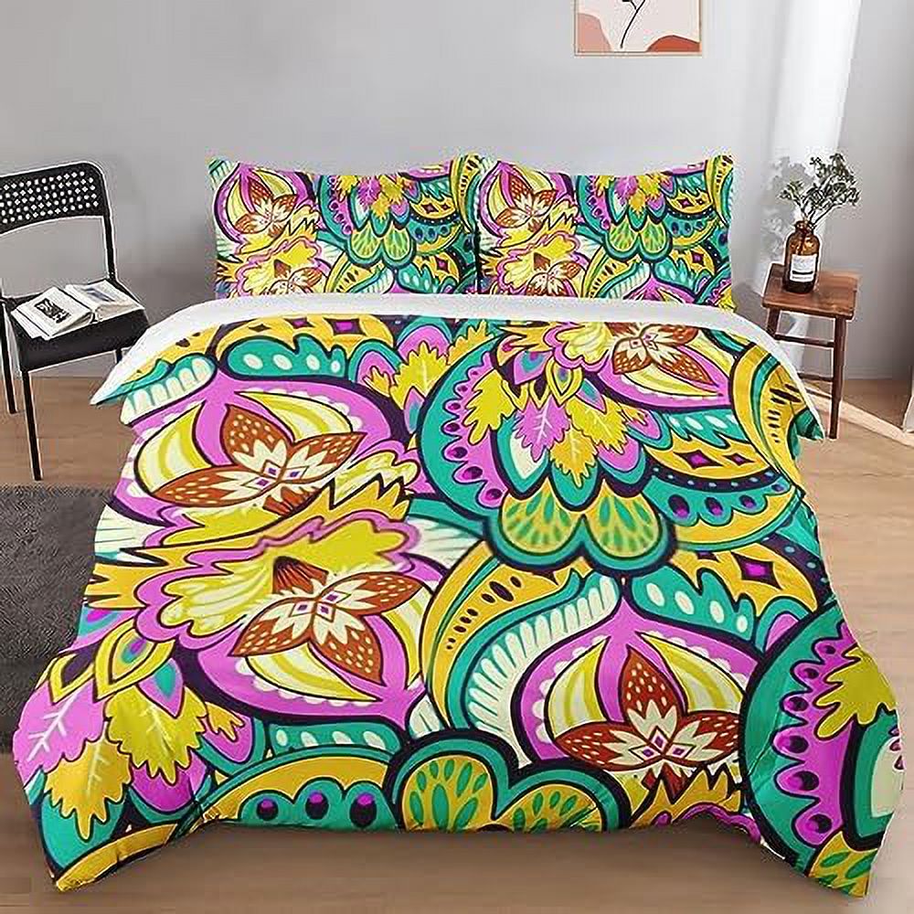 Duvet Cover Set Boho Women Hippie Bohemian Bedding Set for Kids and