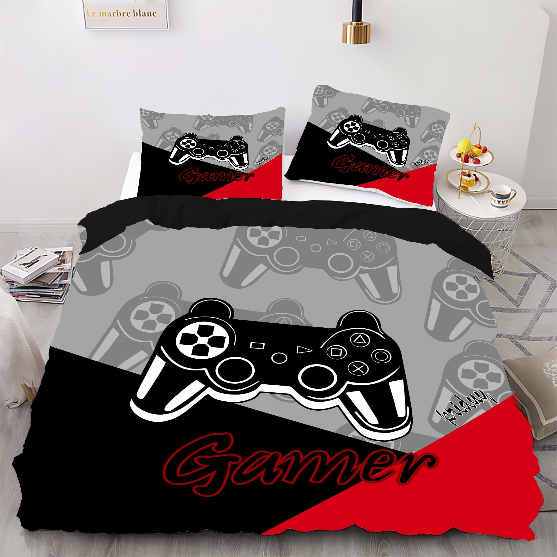Duvet Cover Set for Boys,Gamer Bedding Set,Video Games Comforter Cover