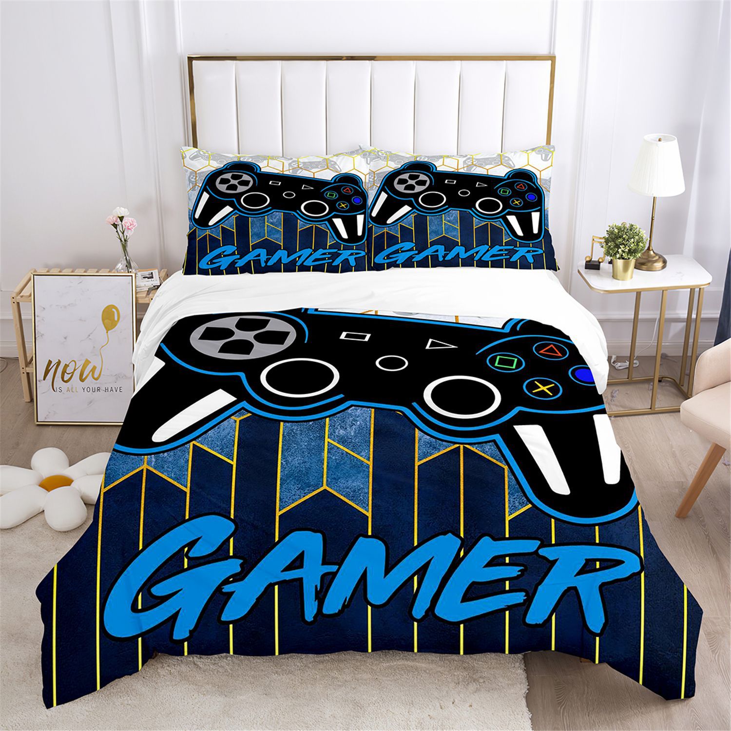 Duvet Cover Set for Boys, Gamer Bedding Set,Video Games Comforter Cover