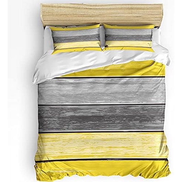 Duvet Cover Set California King Size Retro Wooden Board Comforter Sets