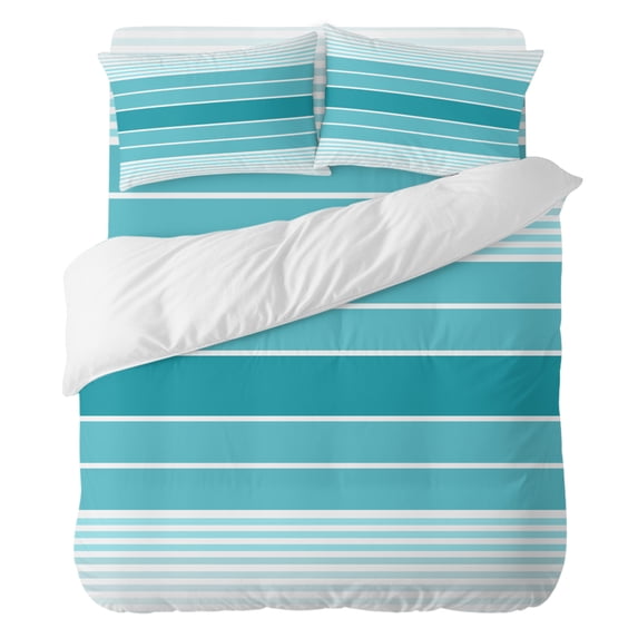 Duvet Cover Set California king Size 4 Pieces, Gradient Turquoise White ...