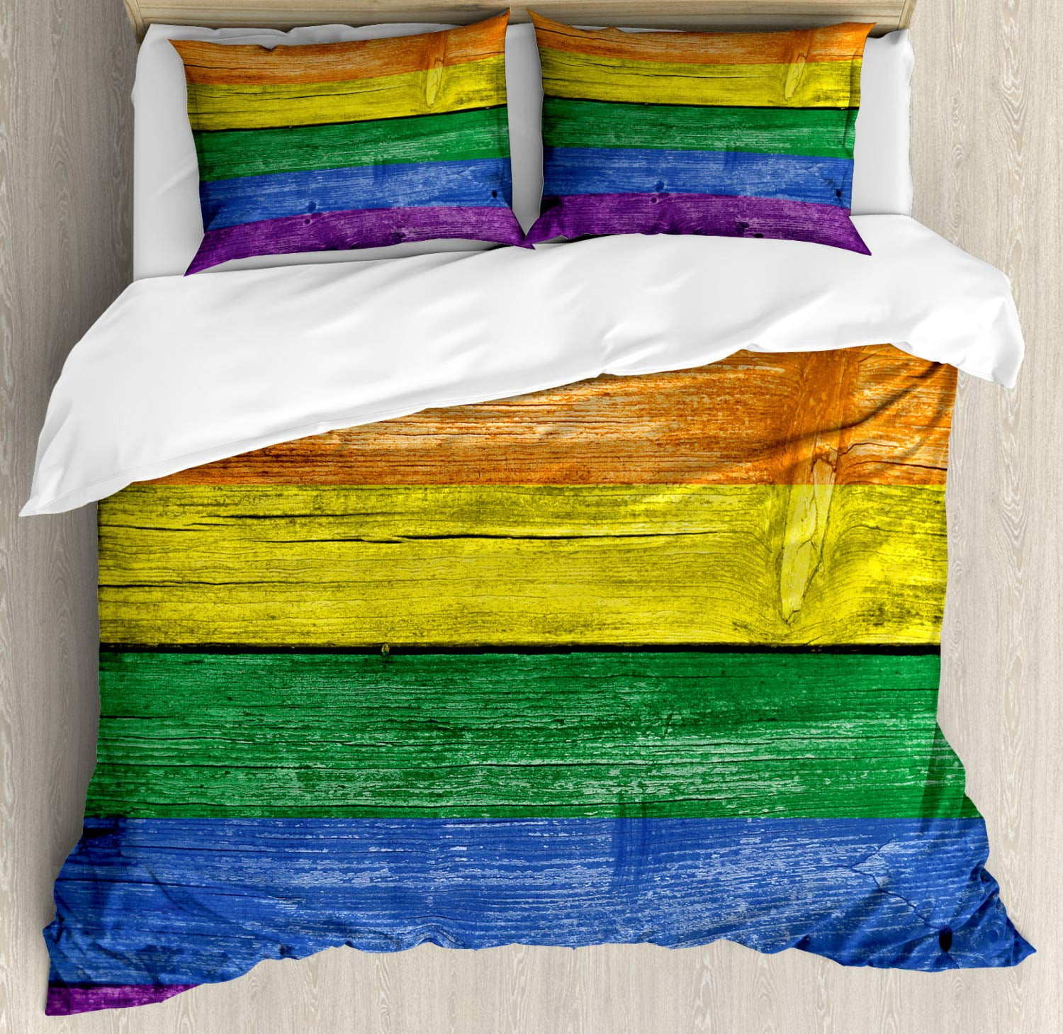 Duvet Cover Set Colorful Abstract Geometric Pattern with Triangle