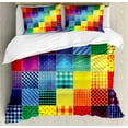 thumbnail image 1 of Duvet Cover Set Colorful Abstract Geometric Pattern with Triangle Polygon and Other Shapes Bedding, 1 of 5