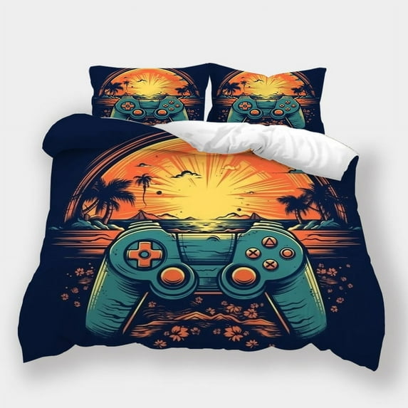Duvet Cover Set Game Controller Printed Bedspreads Boys Men Hot Sale Home Textiles Bed Set,King (90"x104")