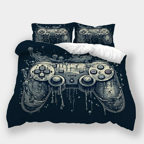 Duvet Cover Set Game Controller Printed Bedspreads Teenager Newly Design Bedding Cover Set,Full (80"x90")
