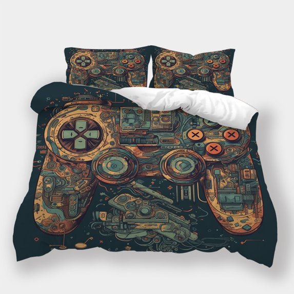 Duvet Cover Set Game Controller Printed Bedspreads Teenager Newly Design Bedding Cover Set,Full (80"x90")