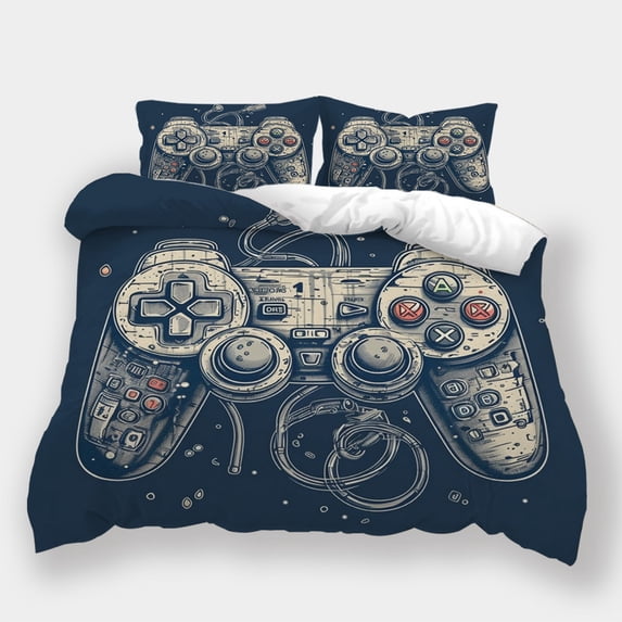 Duvet Cover Set Game Handle Printed Bedspreads Children Adult Home Dormitory Bedding Set,King (90"x104")