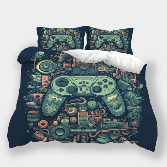 Duvet Cover Set Game Handle Printed Bedspreads Children Highend Bedroom Decor Bedding Set,Full (80"x90")
