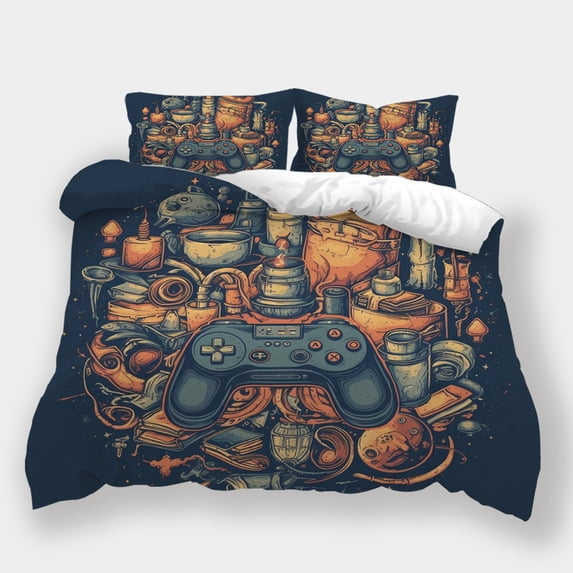 Duvet Cover Set Game Handle Printed Bedspreads Children Highend Bedroom Decor Bedding Set,Queen (90"x90")