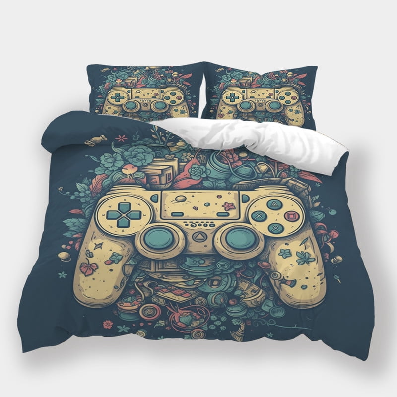 Gaming Pattern Print Bed Set Quilt