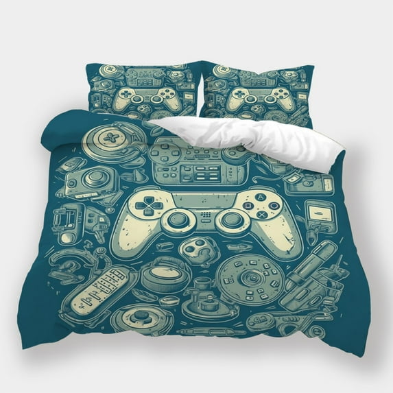 Duvet Cover Set Game Handle Printed Bedspreads Gamer Stylish Bedroom Decor Bedding Set,Twin (68"x86")