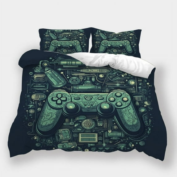 Duvet Cover Set Game Handle Printed Bedspreads Teenager High Qaulity Comforter Cover Pillowcase,California King (98"x104")