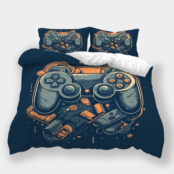 Duvet Cover Set Gamepad Landscape Printed Bedspreads Teen Adult Fashion Design Bedding Set,Full (80"x90")