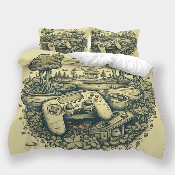 Duvet Cover Set Gamepad Landscape Printed Bedspreads Teen Adult Fashion Design Bedding Set,Twin (68"x86")